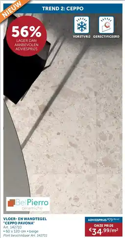 Zelfbouwmarkt VLOER- EN WANDTEGEL CEPPO PAVONA aanbieding