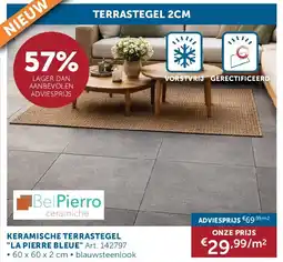 Zelfbouwmarkt KERAMISCHE TERRASTEGEL LA PIERRE BLEUE aanbieding
