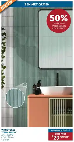 Zelfbouwmarkt WANDTEGEL TAMARINDO aanbieding