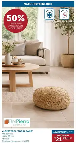 Zelfbouwmarkt VLOERTEGEL TODRA SAND aanbieding