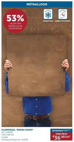 Zelfbouwmarkt VLOERTEGEL BRONX OXIDO aanbieding