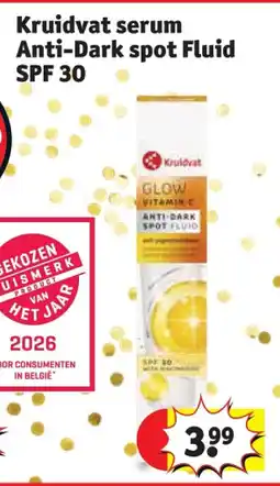 Kruidvat Kruidvat serum Anti-Dark spot Fluid SPF 30 aanbieding