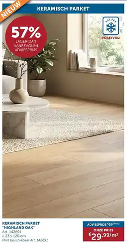 Zelfbouwmarkt KERAMISCH PARKET HIGHLAND OAK aanbieding