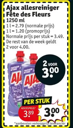 Kruidvat Ajax allesreiniger Fête des Fleurs aanbieding