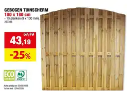 Hubo GEBOGEN TUINSCHERM 180 x 180 cm aanbieding