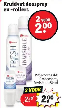 Kruidvat Kruidvat deospray en -rollers aanbieding