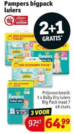 Kruidvat Pampers bigpack luiers aanbieding
