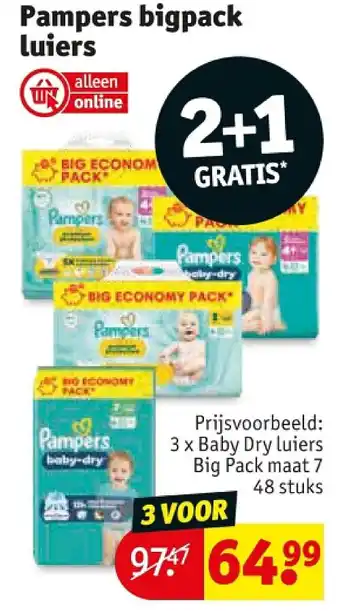 Kruidvat Pampers bigpack luiers aanbieding