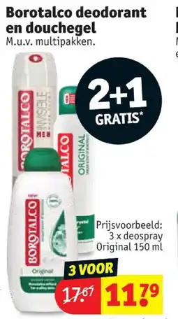 Kruidvat Borotalco deodorant en douchegel aanbieding