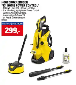 Hubo HOGEDRUKREINIGER “K4 HOME POWER CONTROL” aanbieding