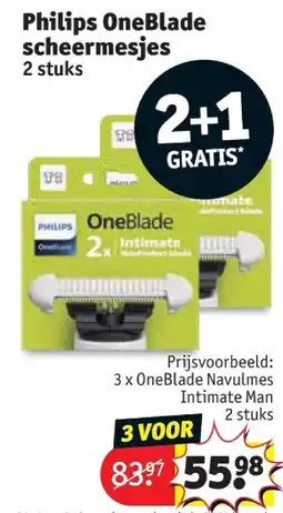 Kruidvat Philips OneBlade scheermesjes aanbieding