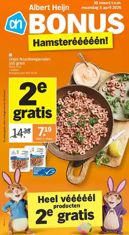 Albert Heijn Grijze Noordzeegarnalen 100 gram aanbieding