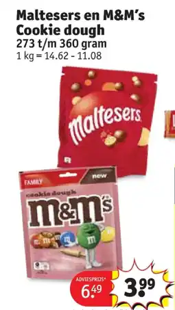 Kruidvat Maltesers en M&M’s Cookie dough aanbieding