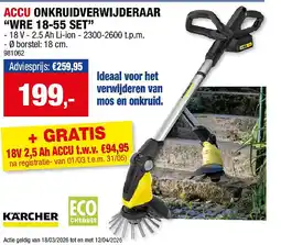 Hubo ACCU ONKRUIDVERWIJDERAAR “WRE 18-55 SET” aanbieding