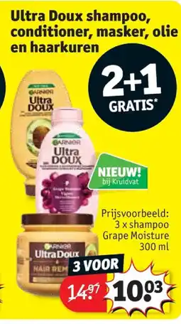 Kruidvat Ultra Doux shampoo, conditioner, masker, olie en haarkuren aanbieding