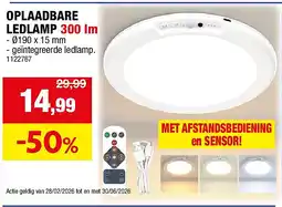 Hubo OPLAADBARE LEDLAMP 300 lm aanbieding