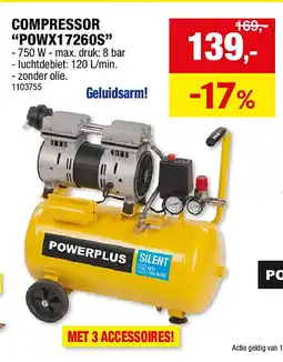 Hubo COMPRESSOR “POWX17260S” aanbieding
