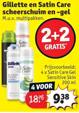 Kruidvat Gillette en Satin Care scheerschuim en -gel aanbieding