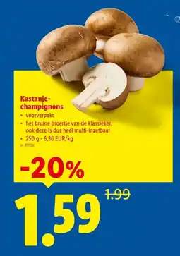 Lidl Kastanje- champignons aanbieding