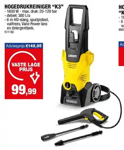 Hubo HOGEDRUKREINIGER “K3” aanbieding