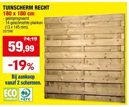 Hubo TUINSCHERM RECHT 180 x 180 cm aanbieding