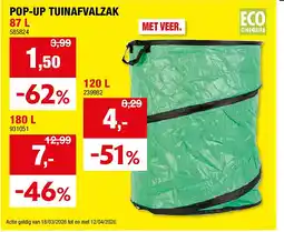 Hubo POP-UP TUINAFVALZAK 87 L aanbieding