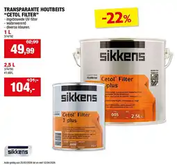 Hubo TRANSPARANTE HOUTBEITS “CETOL FILTER” 1 L aanbieding