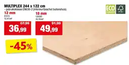 Hubo MULTIPLEX 244 x 122 cm 12 mm aanbieding