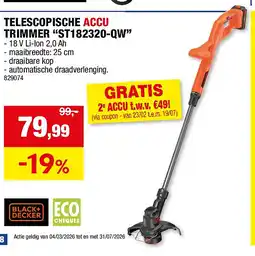 Hubo TELESCOPISCHE ACCU TRIMMER “ST182320-QW” aanbieding