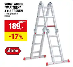 Hubo VOUWLADDER “VARITREX” 4 x 3 TREDEN aanbieding