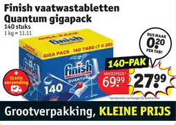 Kruidvat Finish vaatwastabletten Quantum gigapack aanbieding