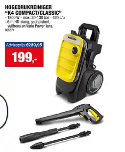 Hubo HOGEDRUKREINIGER “K4 COMPACT/CLASSIC” aanbieding