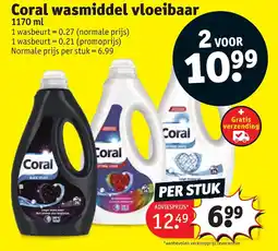 Kruidvat Coral wasmiddel vloeibaar aanbieding
