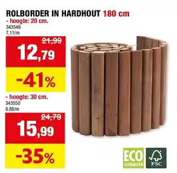 Hubo ROLBORDER IN HARDHOUT 180 cm aanbieding