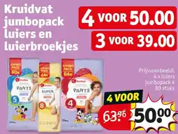 Kruidvat Kruidvat jumbopack luiers en luierbroekje aanbieding