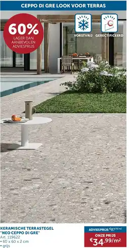 Zelfbouwmarkt KERAMISCHE TERRASTEGEL NEO CEPPO DI GRE aanbieding