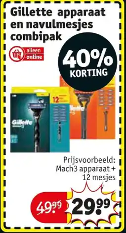 Kruidvat Gillette apparaat en navulmesjes combipak aanbieding