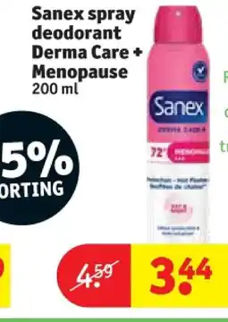 Kruidvat Sanex spray deodorant Derma Care + Menopause aanbieding