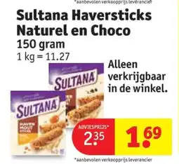 Kruidvat Sultana Haversticks Naturel en Choco aanbieding