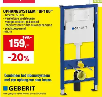 Hubo OPHANGSYSTEEM “UP100” aanbieding