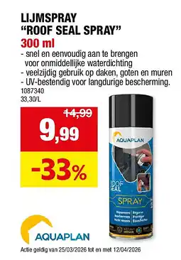 Hubo LIJMSPRAY “ROOF SEAL SPRAY” 300 ml aanbieding