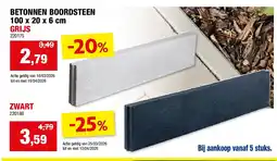 Hubo BETONNEN BOORDSTEEN 100 x 20 x 6 cm aanbieding