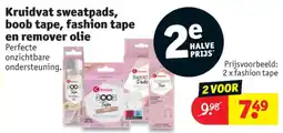 Kruidvat Kruidvat sweatpads, boob tape, fashion tape en remover olie aanbieding