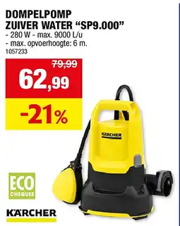 Hubo DOMPELPOMP ZUIVER WATER “SP9.000” aanbieding