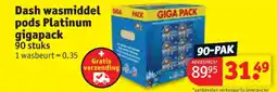Kruidvat Dash wasmiddel pods Platinum gigapack aanbieding