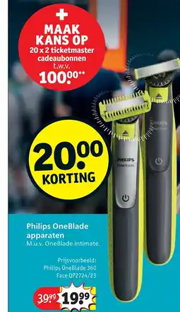 Kruidvat Philips OneBlade apparaten aanbieding