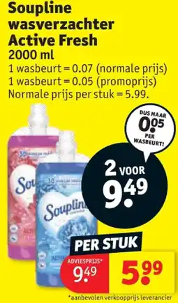 Kruidvat Soupline wasverzachter Active Fresh aanbieding
