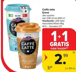 Carrefour Caffè latte Emmi aanbieding