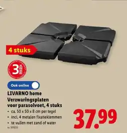 Lidl Verzwaringsplaten voor parasolvoet, 4 stuks aanbieding