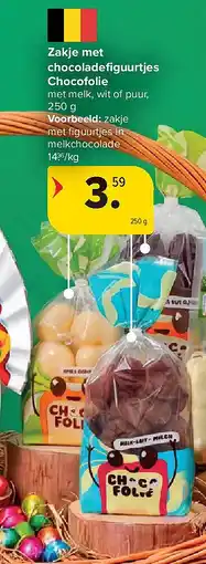 Carrefour Zakje met chocoladefi guurtjes Chocofolie aanbieding